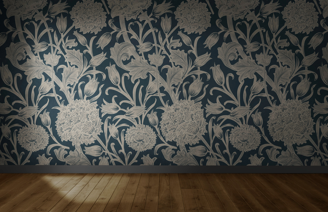 the textured wallpaper is the right wallpaper for the room
